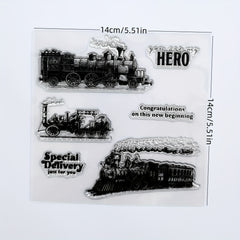 Train Words Stamp Silicone Transparent Decoration Tool
