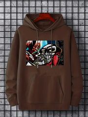 Abstract Painting Print Hoodie Men's Graphic Pullover