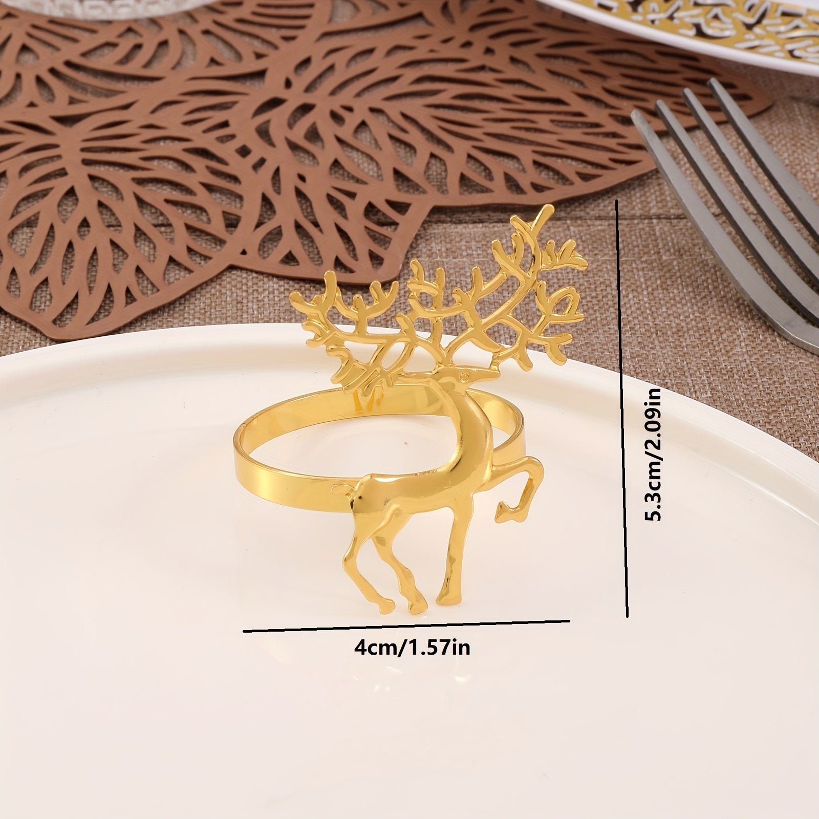 6pcs Christmas Napkin Ring Deer Napkin Holder Cloth Ring Wedding Ornamen