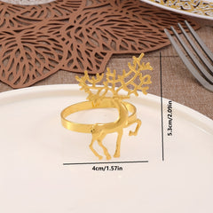 6pcs Christmas Napkin Ring Deer Napkin Holder Cloth Ring Wedding Ornamen