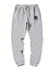 Rose Pattern Stretch Graphic Joggers Sweatpants for Men