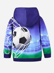 Football 3D Print Boys Hooded Sweatshirt for Spring Fall