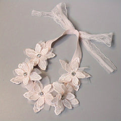 Pink Pearl Lace Flower Hairband for Baby Girls Toddler