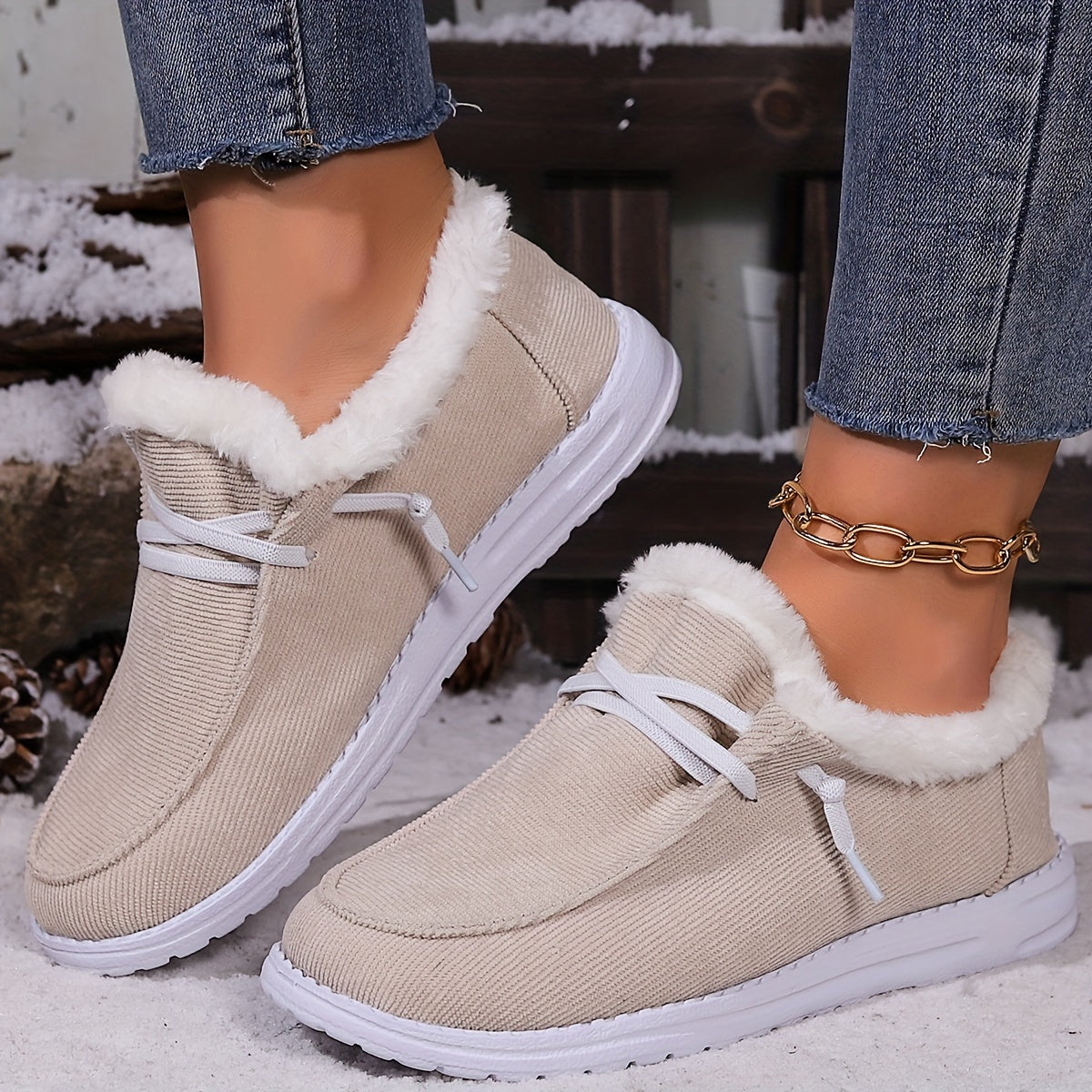 Winter Snow Boots Women's Ankle Boots Non Slip Warm Plush Shoes