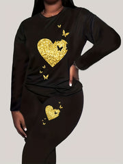 Heart & Butterfly Print 2 Piece Set