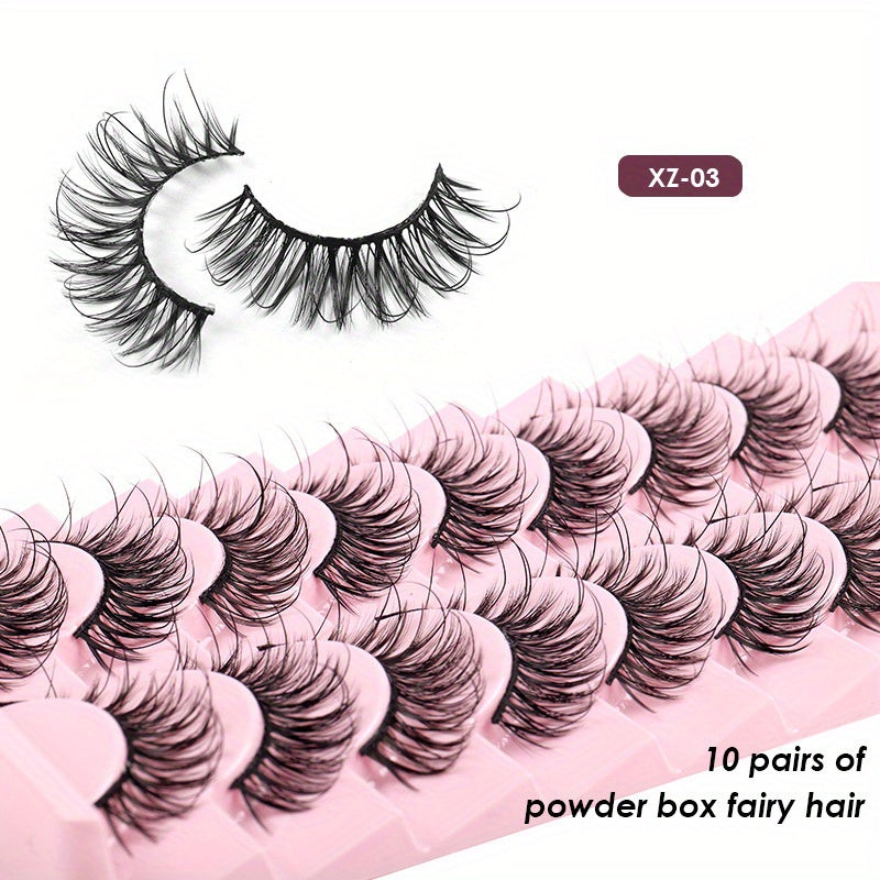 10 Pairs Fluffy Wispy False Eyelashes for Stage Party and Everyday Makeup