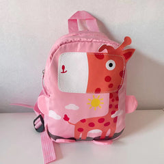 Kids Giraffe Patch Decor Backpack with Anti-lost Rope