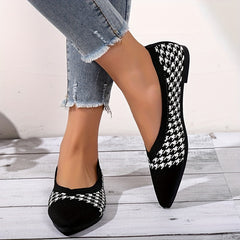 Women's Breathable Knit Flat Shoes Lightweight Closed Toe Slip On Shoes