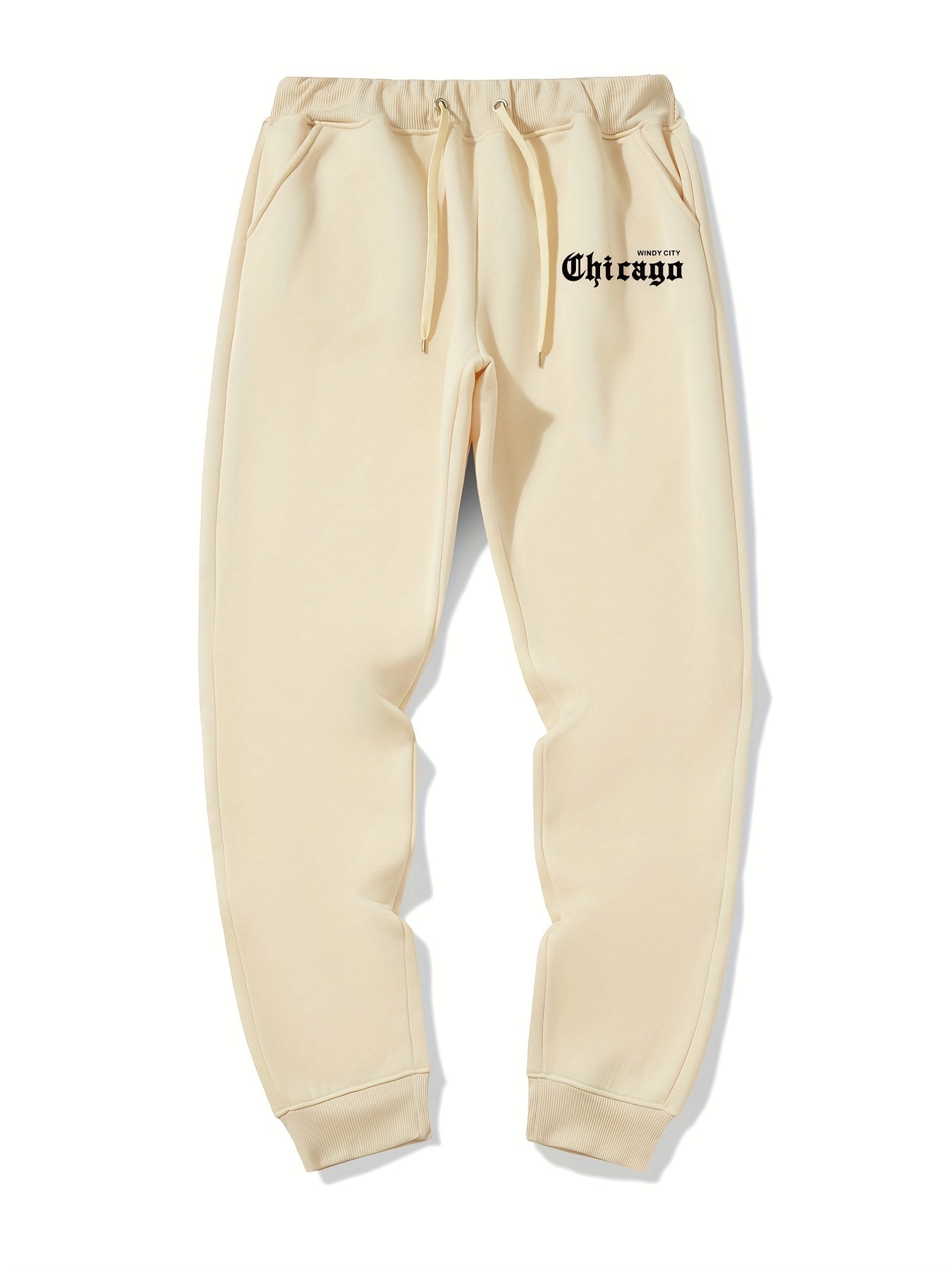 Chicago Letter Print Casual Joggers Men's Sweatpants