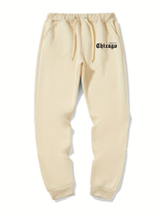 Chicago Letter Print Casual Joggers Men's Sweatpants