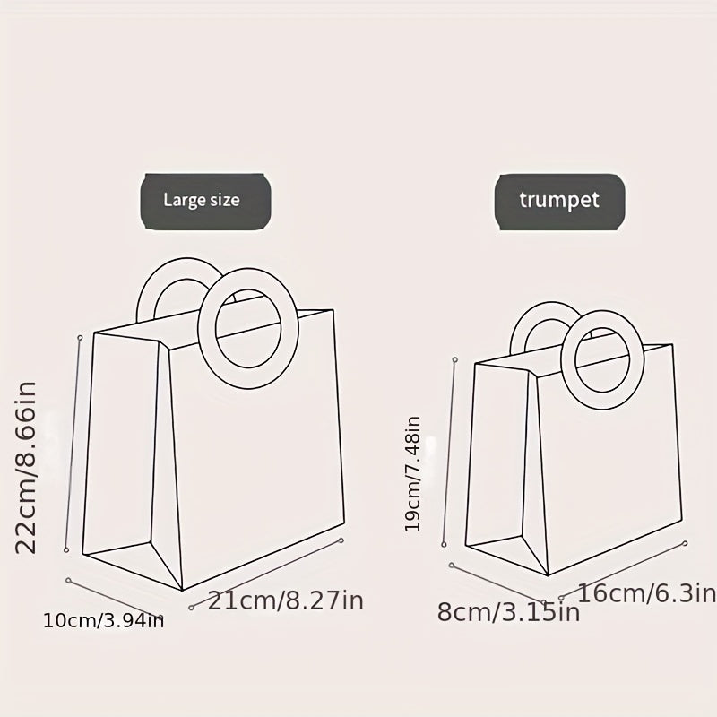 12pcs Frosted Round Tote Bag Flowers Gift Bag Wedding Christmas