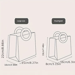 12pcs Frosted Round Tote Bag Flowers Gift Bag Wedding Christmas