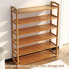 1pc Wooden Shoe Rack Household Doorstep Shoe Cabinet Storage