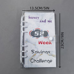 52 Weeks Couple Challenge Savings Handbook Cash Envelope Binder Book