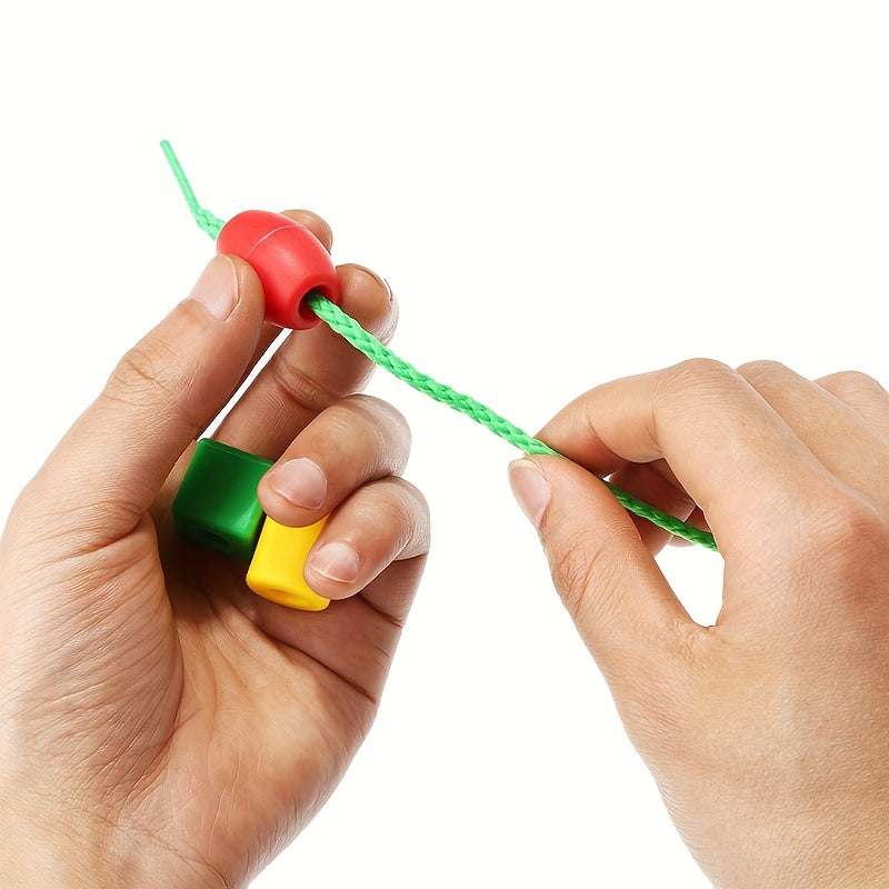Bead String Toy Set for Fine Motor Skills Hand Eye Coordination