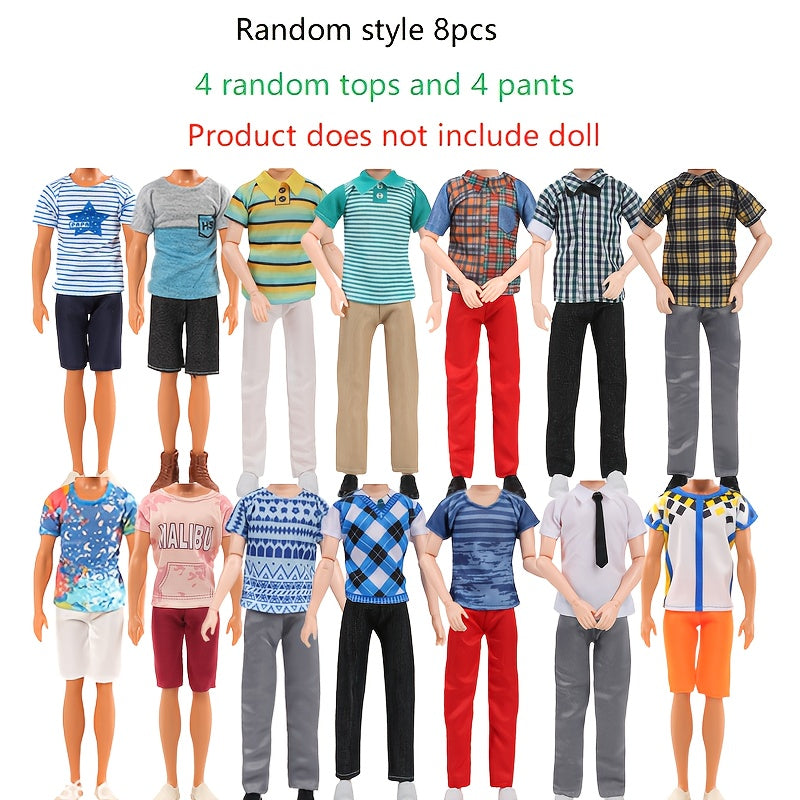 8-Piece Doll Clothing Set for 30Cm Male Dolls