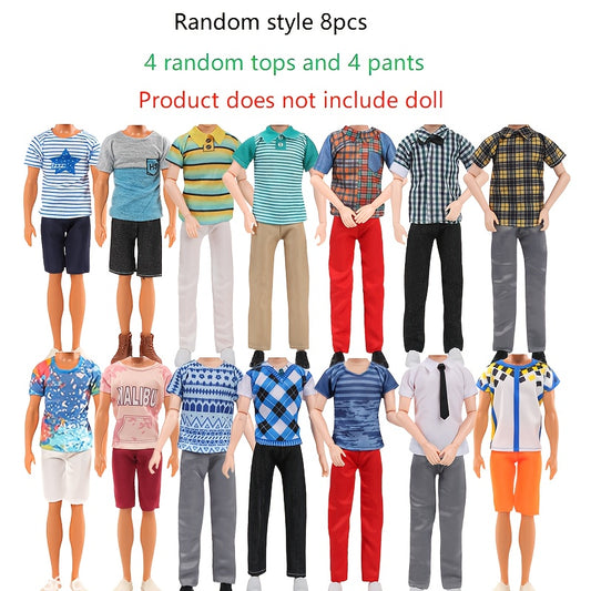 8-Piece Doll Clothing Set for 30Cm Male Dolls
