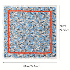 Floral Bandana Square Scarf Satin Shawl Head Wrap