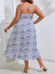 Backless V Neck Cami Dress with Belt