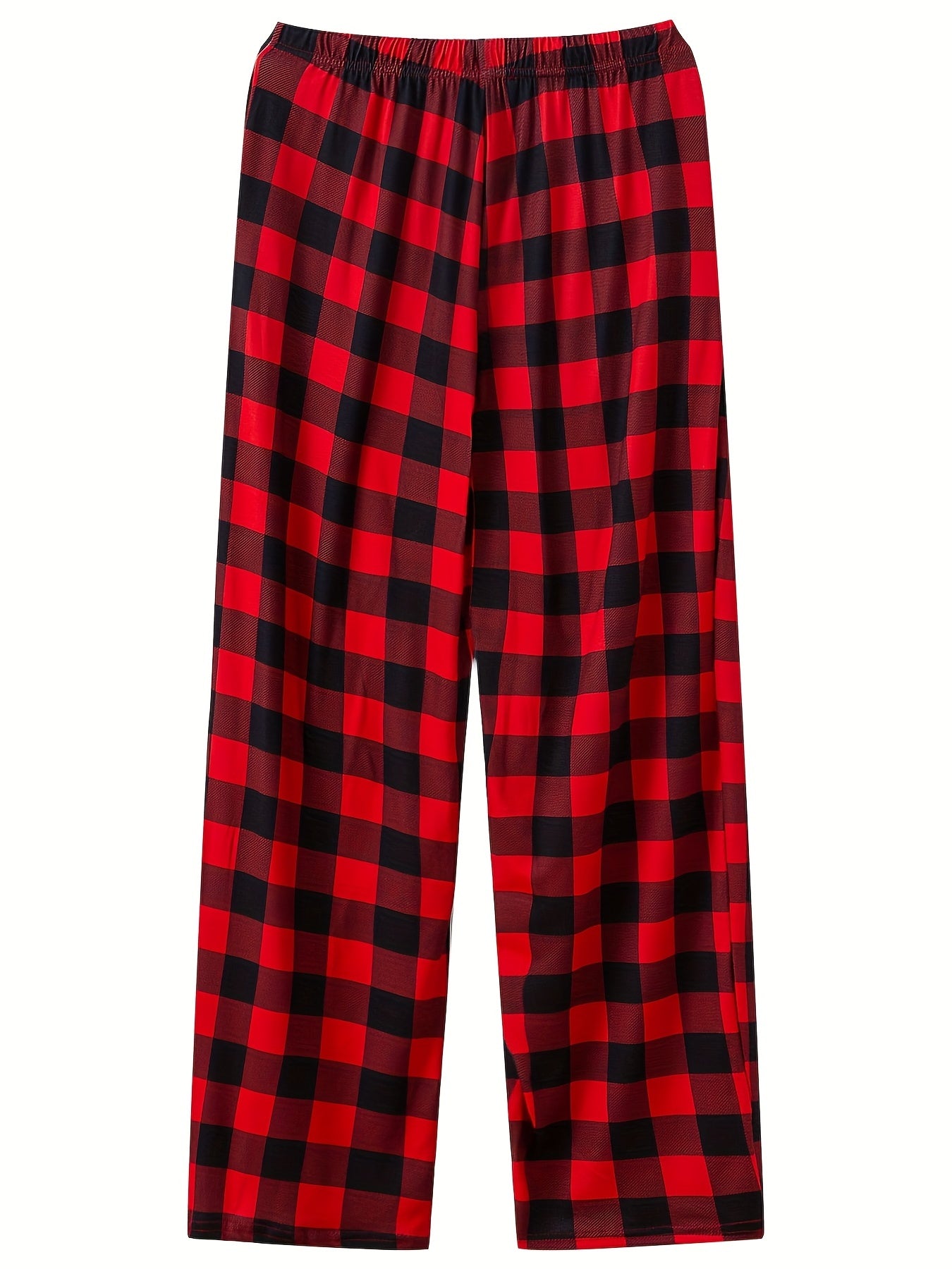 Plaid Sleep Bottoms Drawstring Waistband Pants