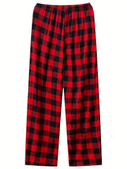 Plaid Sleep Bottoms Drawstring Waistband Pants