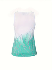 All Over Print Button Front Tank Top Women's Clothing