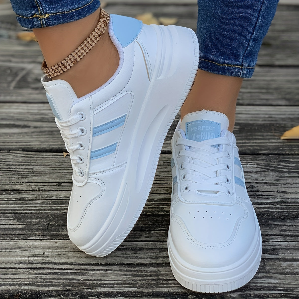 Faux Leather Solid Skate Shoes Wear Resistance Non Slip Flat Sneakers