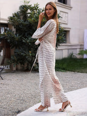 Crocodile Print Swimwear Set with Cover Up Shirt