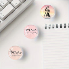 12pcs Small Fresh Inspirational Crystal Glass Refrigerator Sticker