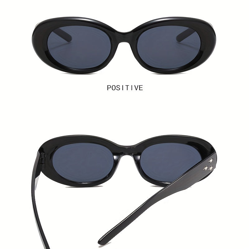 Y2K Oval Sunglasses Star Charm Anti Glare UV400
