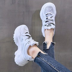 Chunky Platform Sneakers Lace-Up Running Shoes