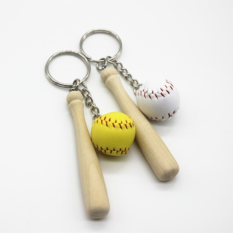 Retro PU Baseball Keychain Mini Pendant for Sports Fans