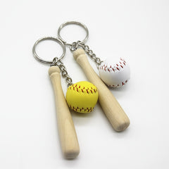 Retro PU Baseball Keychain Mini Pendant for Sports Fans