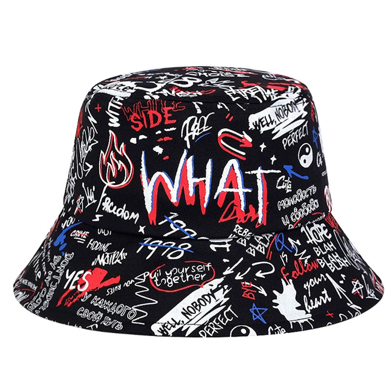 Men's Hip Hop Bucket Hat Graffiti Print