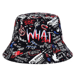 Men's Hip Hop Bucket Hat Colored Graffiti Print Street Style