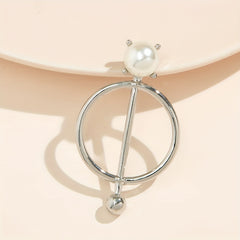Pearl Decor Scarf Buckle Hijab Brooch Pin Shawl Ring Clip