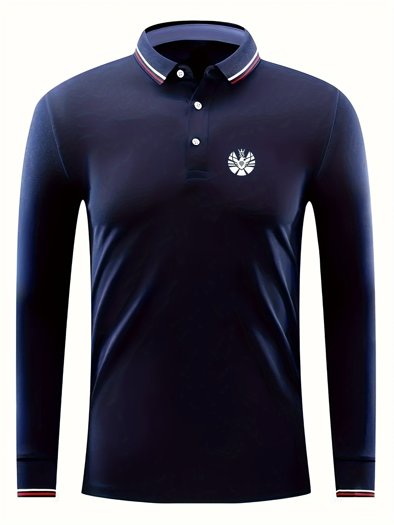 Eagle Print Men's Long Sleeve Lapel Sports Shirt Top