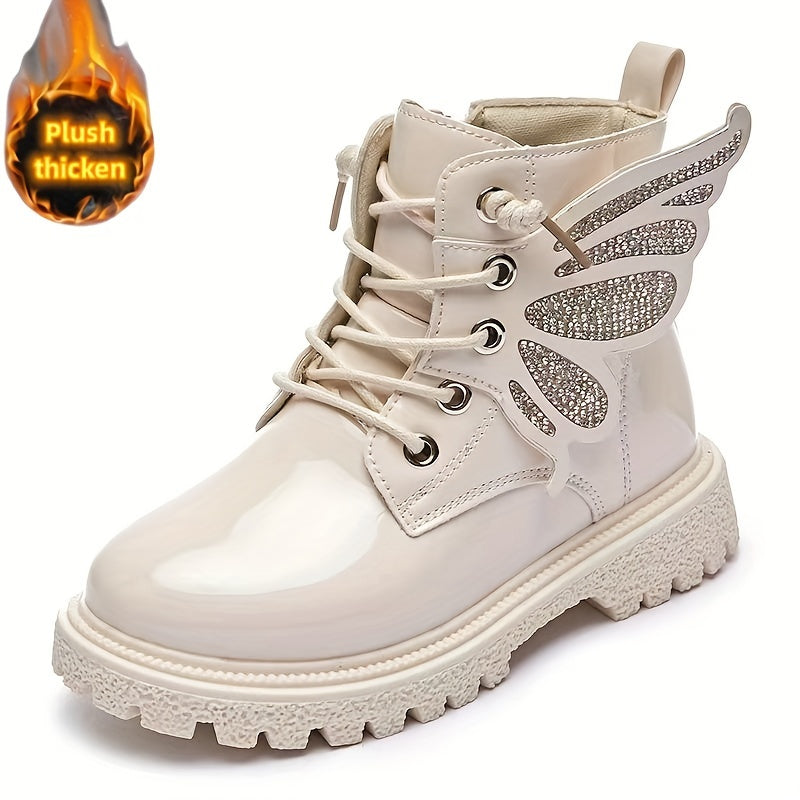 JIAGEYA Girl's Snow Boots Warm Fleece Cozy Non slip Boots Plush Comfy