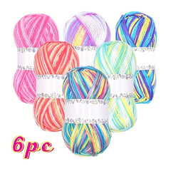 6pcs 50g Milk Cotton Warm 3ply Yarn for DIY Knitting Sweater Hat