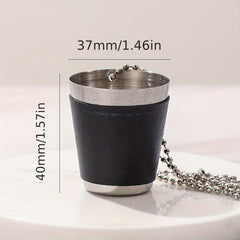 4-Pack 30ML Stainless Steel Cups with Beads Chain - Portable Small Wine Glass