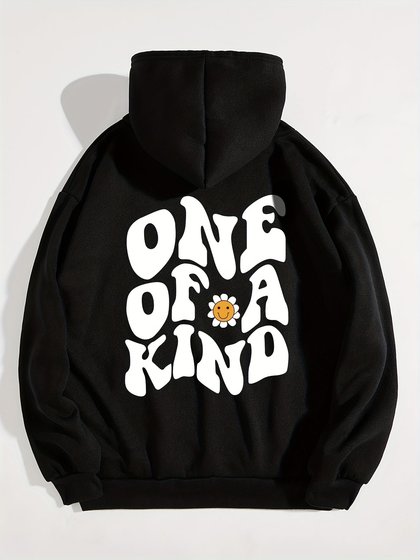 Letter Graphic Drawstring Hoodie Casual Sweatshirt