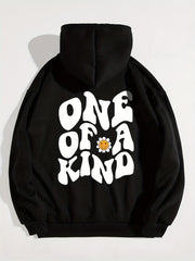Letter Graphic Drawstring Hoodie Casual Sweatshirt