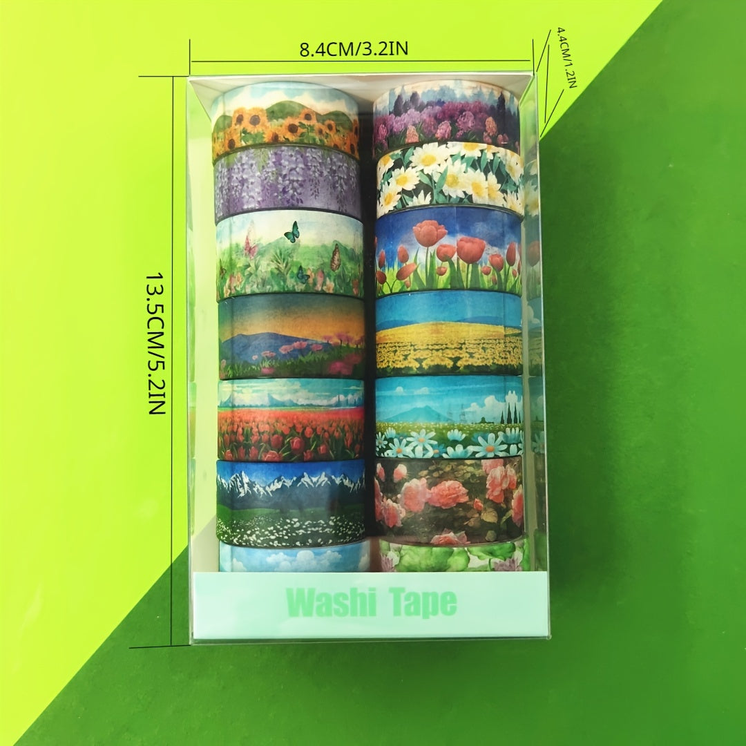 14 Rolls Floral Theme Washi Tape Collection Creative Craft Accessories