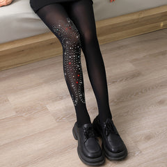 Butterfly Beaded Tights High Waisted Leggings Women's Stockings