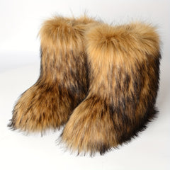 Women's Plush Lined Slip-On Faux Fur Winter Boots