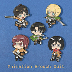 Anime Character Pin Set for Boys - Decorative Metal Badges