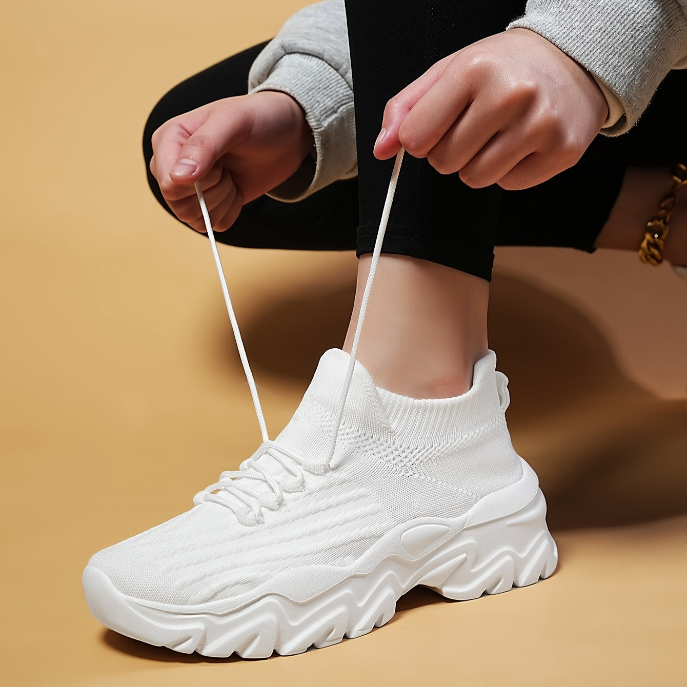 Women's Stylish Knit Sneakers Non slip & Arch Support