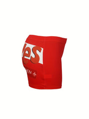 Colorblock Letter Print Skinny Yoga Shorts for Women