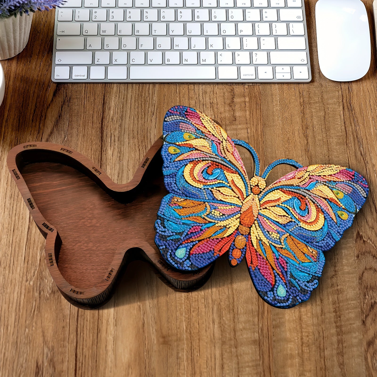 Butterfly Shape Wooden Box Retro Cosmetics Storage Box