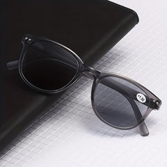 Men's Oval Rivet Glasses Anti Light UV Protection with Cloth Bag